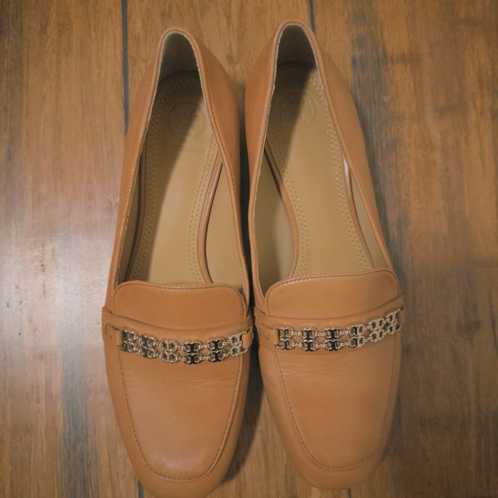 Tory Burch 'Gemini Link' Chain Loafer Brown Leather Womens 8M